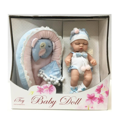 Игрушка Пупс в люльке 25см с подушкой и одеялом 1toy Т19680